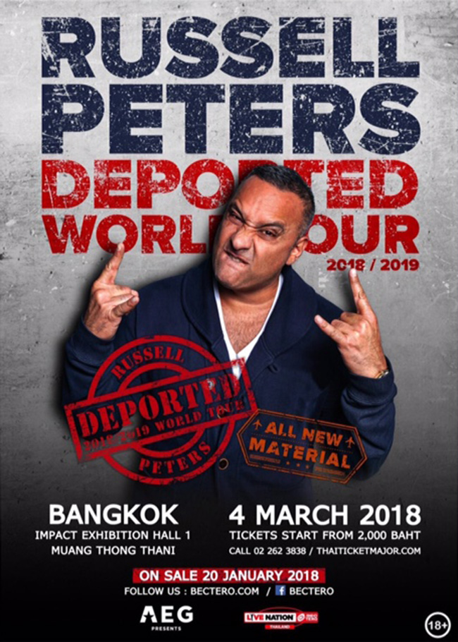 RUSSELL PETERS DEPORTED WORLD TOUR BANGKOK