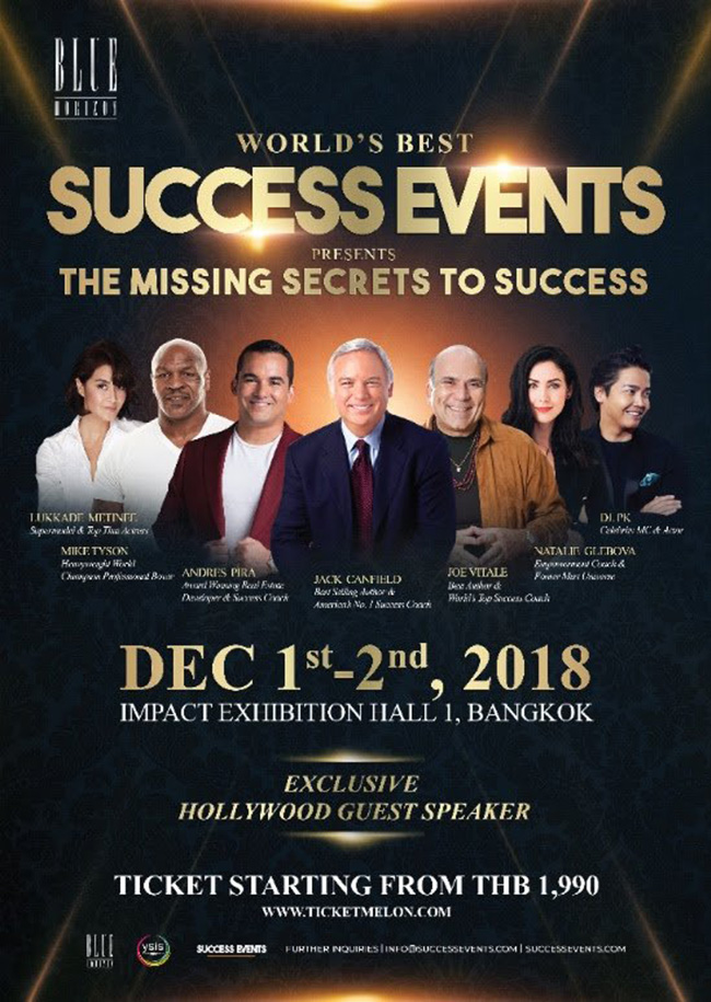 World’s Best Success Events: The Missing Secrets to Success Live in Bangkok 2018