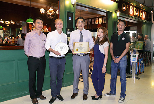 Flann O’Brien’s Irish Pub received 'Bangkok's Best Restaurant Awards 2015'